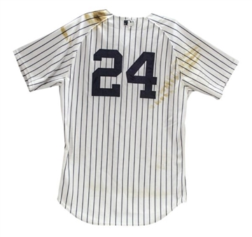 2012 A.L.D.S. Robinson Cano New York Yankees Game Worn Home Jersey (MLB Auth/Steiner)
